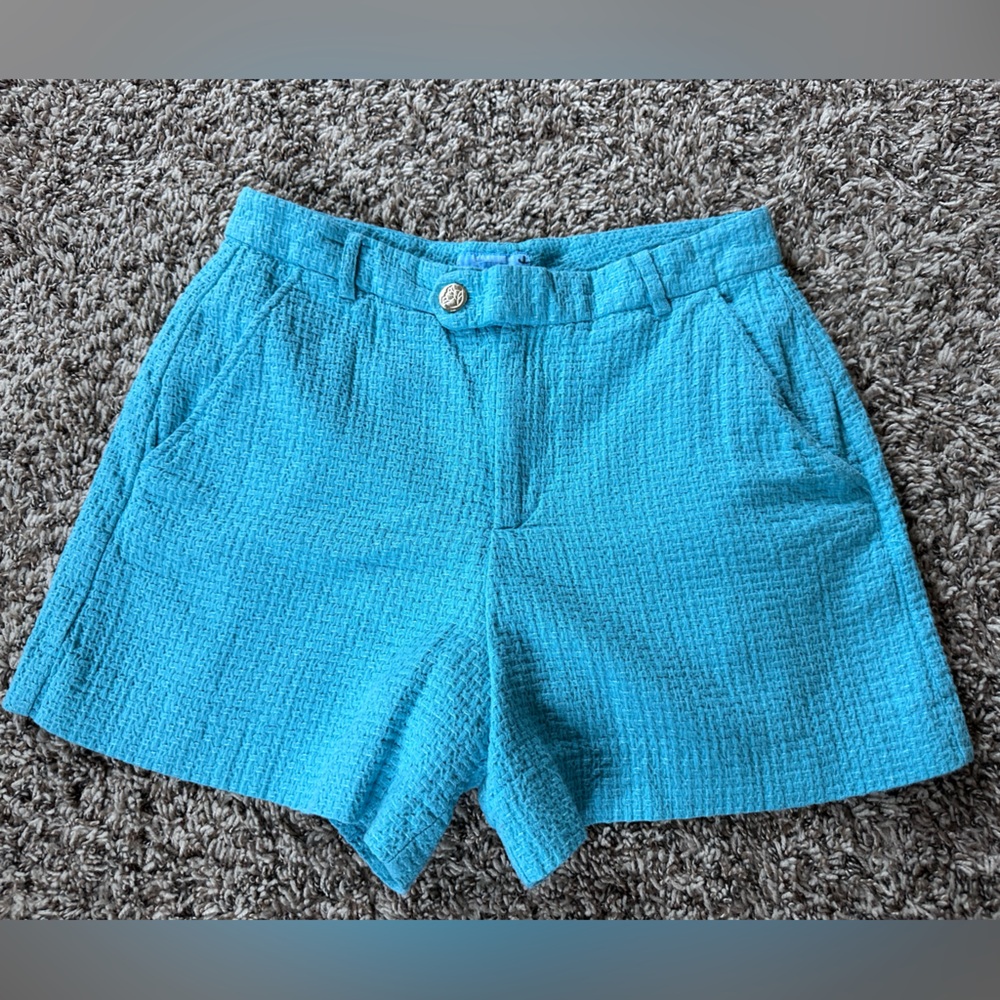 Draper James Blue Textured Shorts